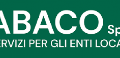 logo ABACO SpA - concessionario servizio pubblicità del Comune di Rubano - scritta iin bianco con sfondo verde