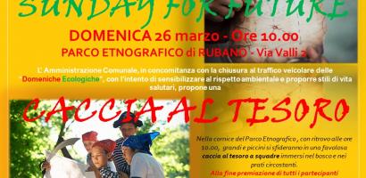 locandina della domenica ecologica del 26 marzo con foto di bambini 